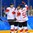 GANGNEUNG, SOUTH KOREA - FEBRUARY 15: Canada's Rene Bourque #17 celebrates with teammates Gilbert Brule #7 and Maxim Noreau #56 after scoring a second period goal on Team Switzerland during preliminary round action at the PyeongChang 2018 Olympic Winter Games. (Photo by Matt Zambonin/HHOF-IIHF Images)

